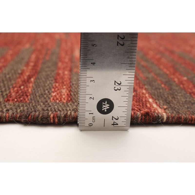 ECARPETGALLERY Flat-Weave Ankara FW Dark Red Wool Kilim - 5'3 x 7'7