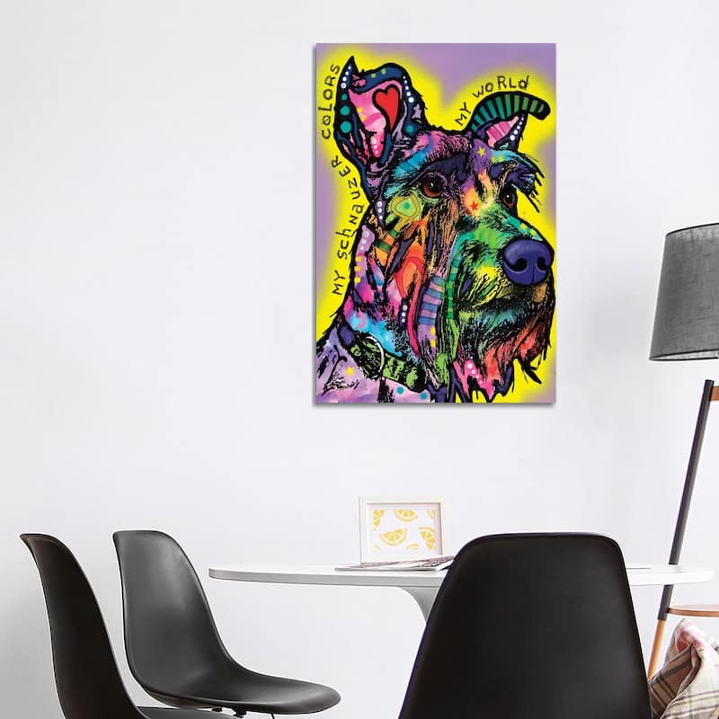 iCanvas "My Schnauzer" by Dean Russo Canvas Print - 40x26x1.5