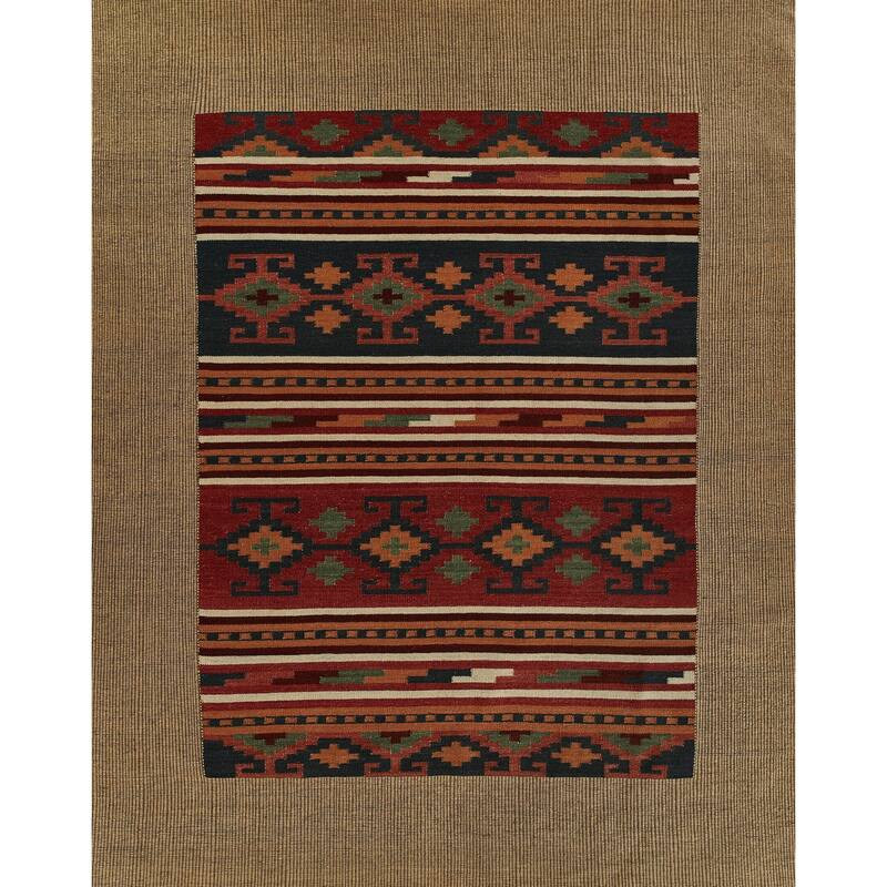 Momeni Adobe Hand Woven Wool and Jute Geometric Area Rug - Multi - 9' x 12'