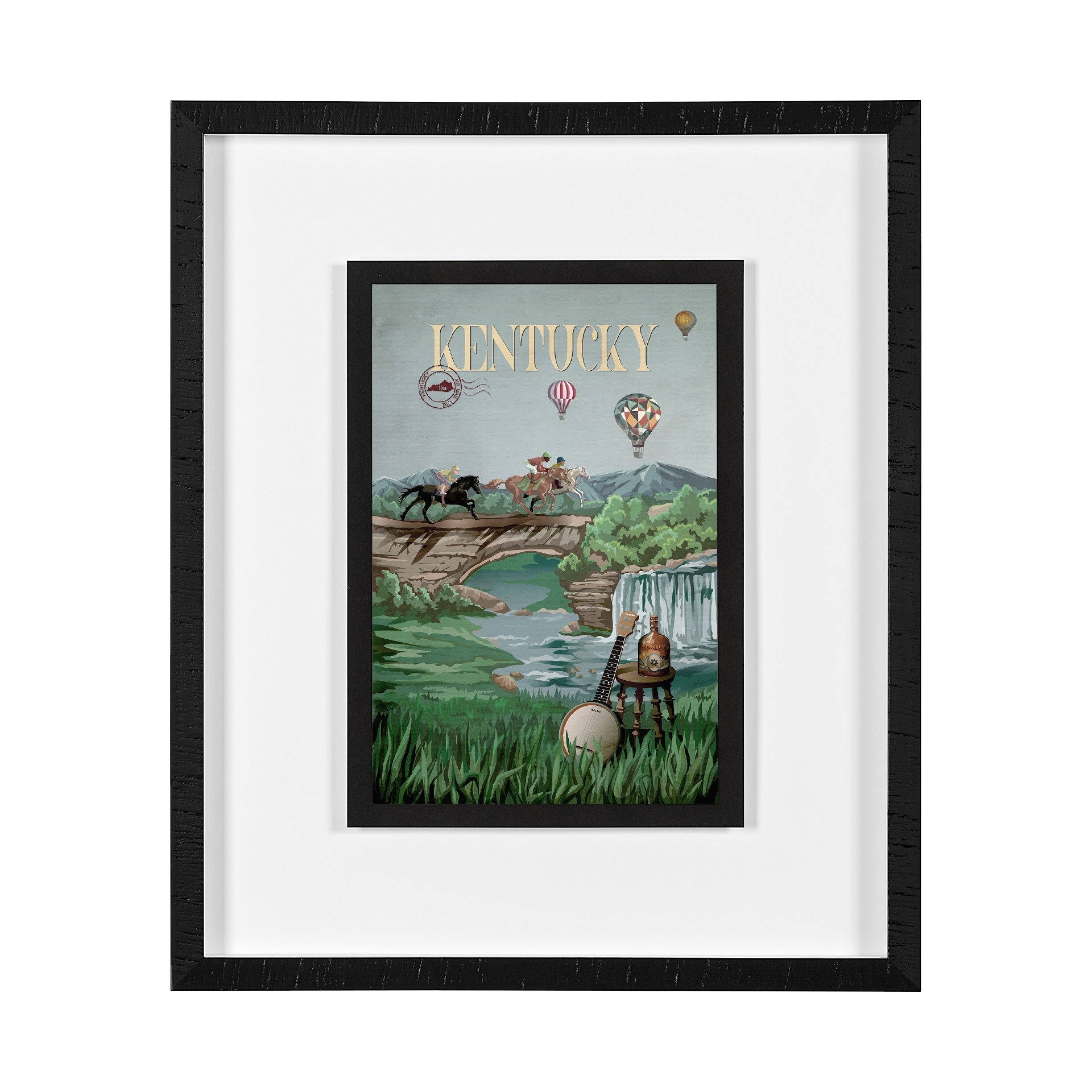 Kentucky Go USA (M) by Mercana Studio a Framed Art Print Matted under Glass