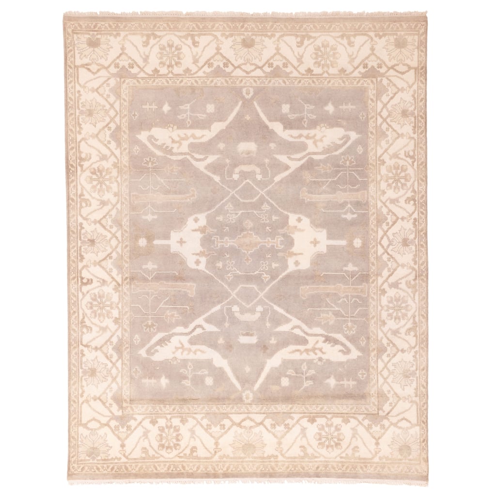 ECARPETGALLERY Hand-knotted Royal Oushak Taupe Wool Rug - 8'1 x 9'8