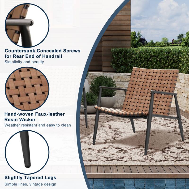 4 Pieces Outdoor Wicker Sofa Set with Coffee Table