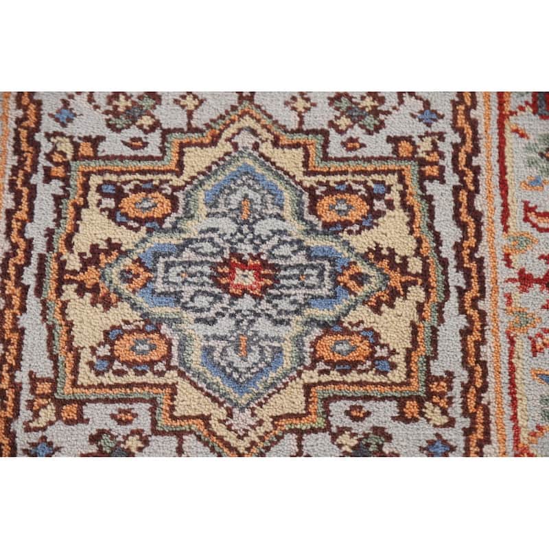 Light Blue Heriz Serapi Oriental Area Rug Handmade Wool Carpet - 2'0"x 3'0"