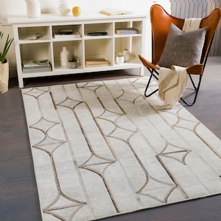 Hirah Modern Diamond Viscose & Hair-on-hide Area Rug