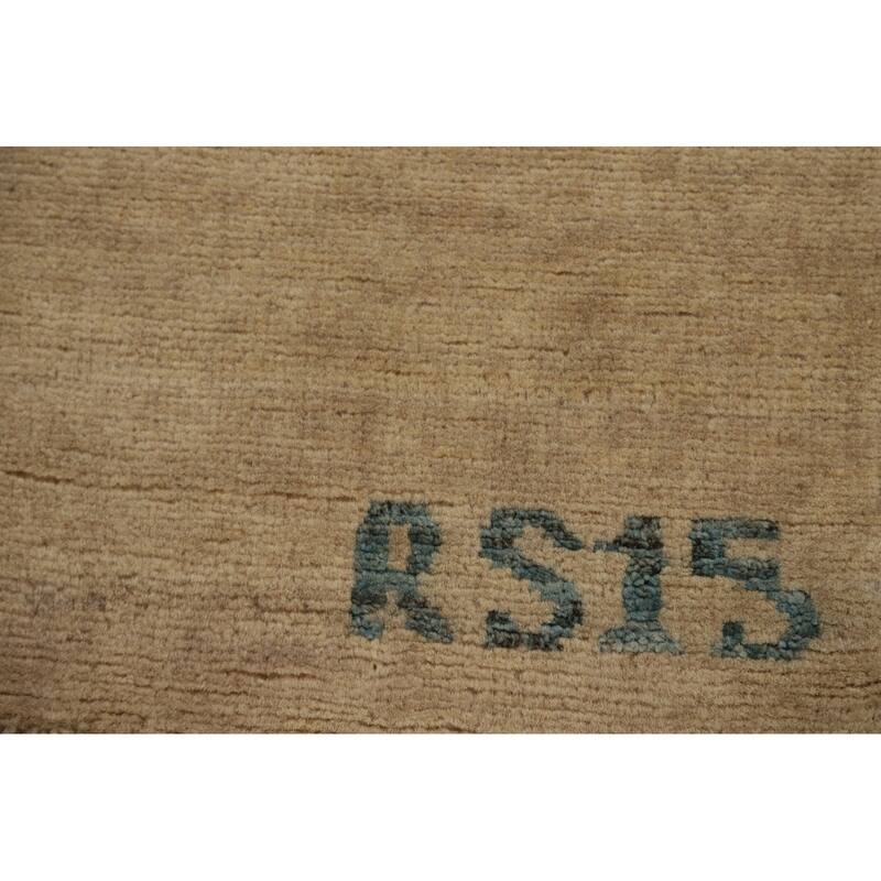 Gabbeh Modern Runner Rug Hand-Knotted Wool Carpet - 3'0"x 9'8"