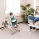 preview thumbnail 12 of 47, Multifunctional Folding Baby High Chair with Rolling Wheels and Adjustable Height - 40" x 23" x 36"-43.5"(L x W x H)