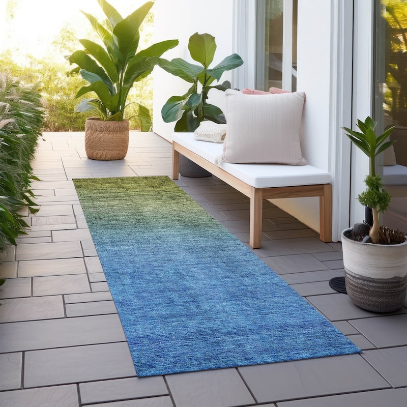 Machine Washable Indoor/ Outdoor Chantille Modern Ombre Rug