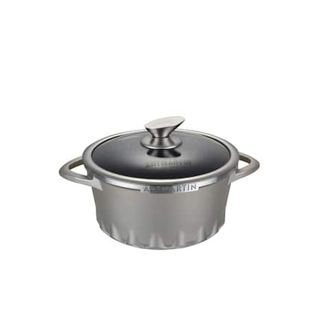 Non-Stick Ceramic Coated Die-Cast Aluminum Round Casserole & Lid with Induction Bottom  8.7 inch