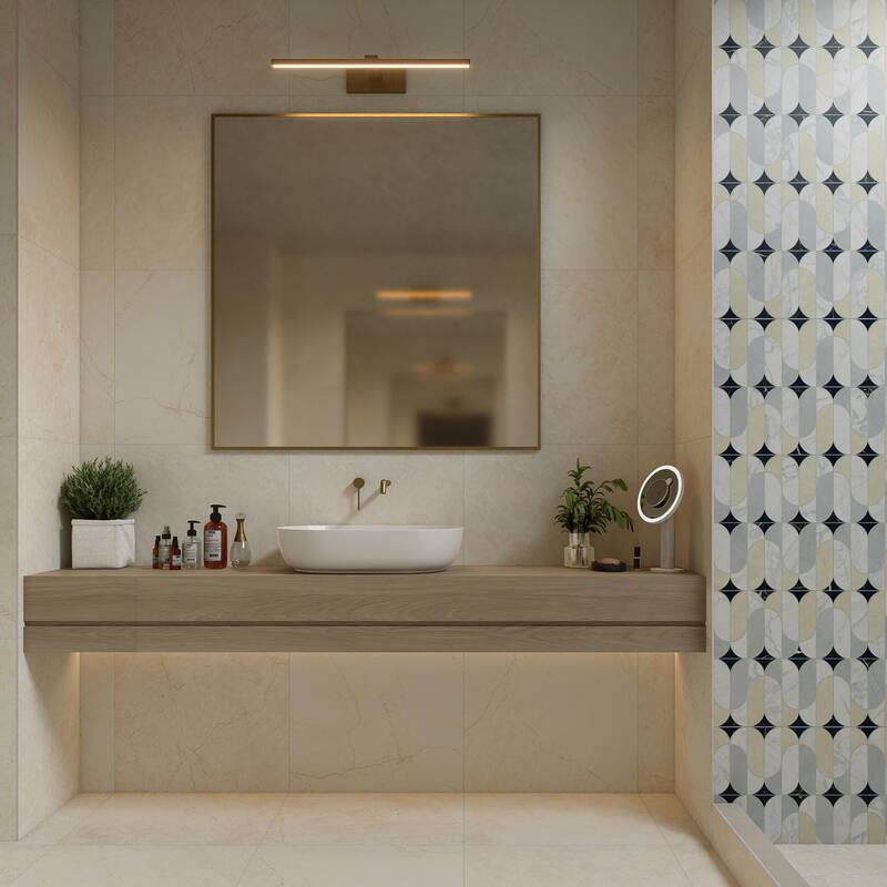 Merola Tile Reve Beige 23-1/2" x 23-1/2" Porcelain Floor and Wall Tile