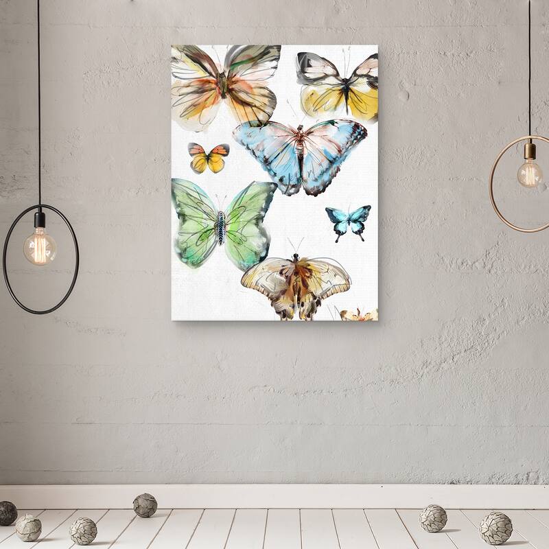 Les Papillons 1 by Studio Arts Canvas Art Print