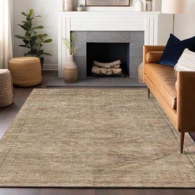 Machine Washable Indoor/ Outdoor Vintage Tribal Chantille Rug