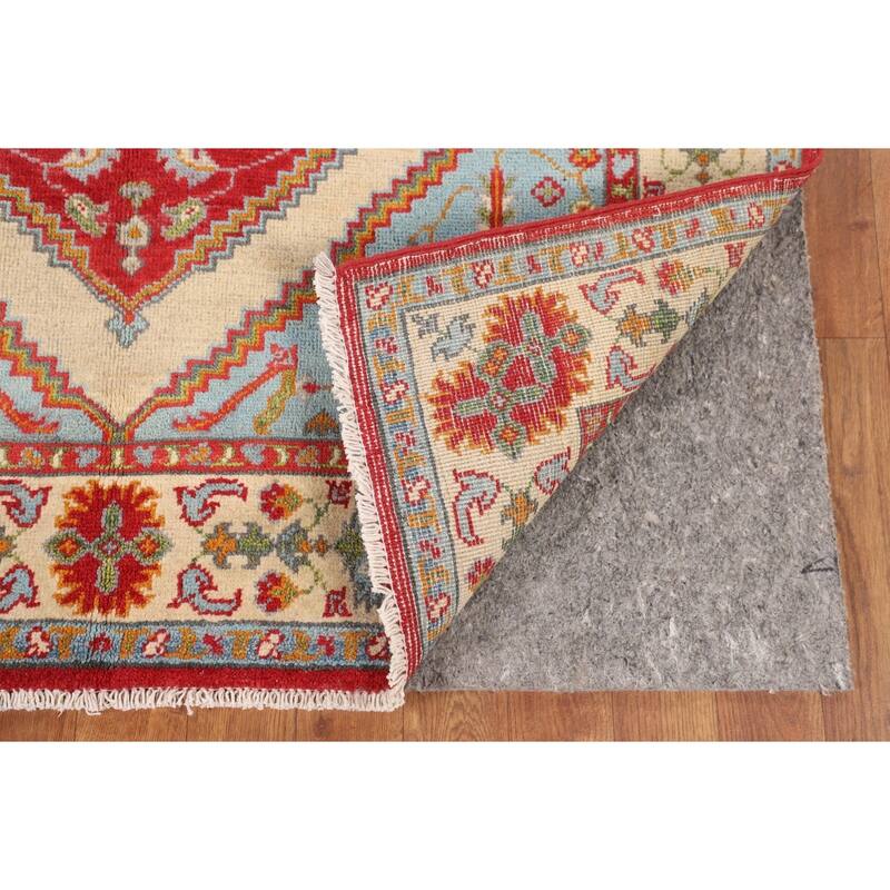 Kazak Oriental Area Rug Handmade Blue Wool Carpet - 4'0"x 5'11"