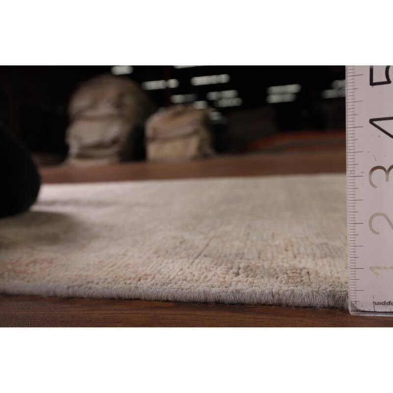 Vegetable Dye Oushak Turkish Runner Rug Handmade Floral Wool Carpet - 2'11" x 9'10"