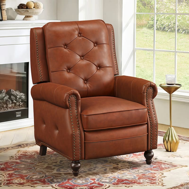 Leather Recliner Chair Accent Chairs for Living Room - Camel