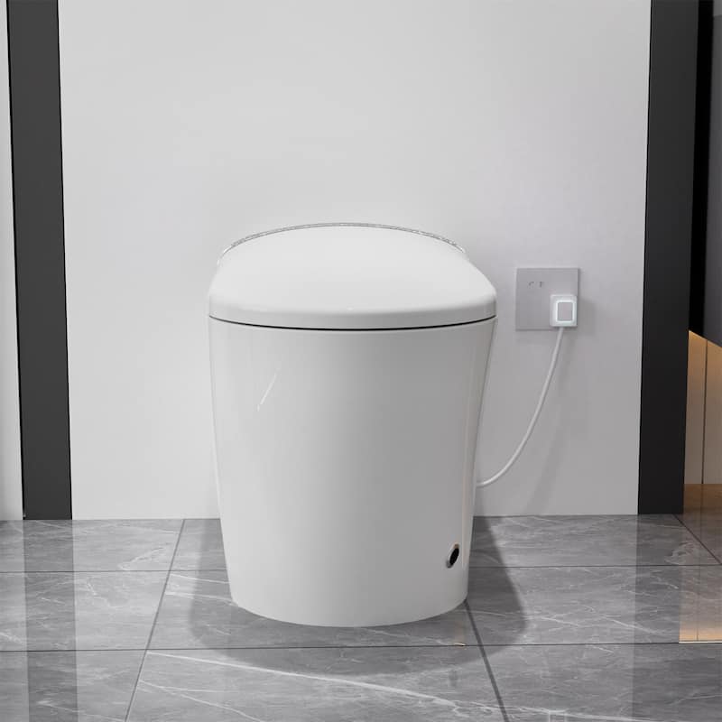 Smart Toilet with Bidet, Tankless One-Piece Elongated