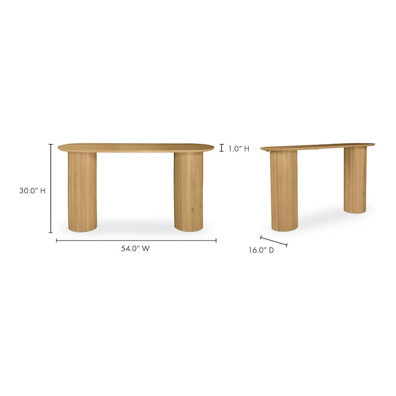 Aurelle Home Poete Solid Acacia Wood Pedestal Console Table