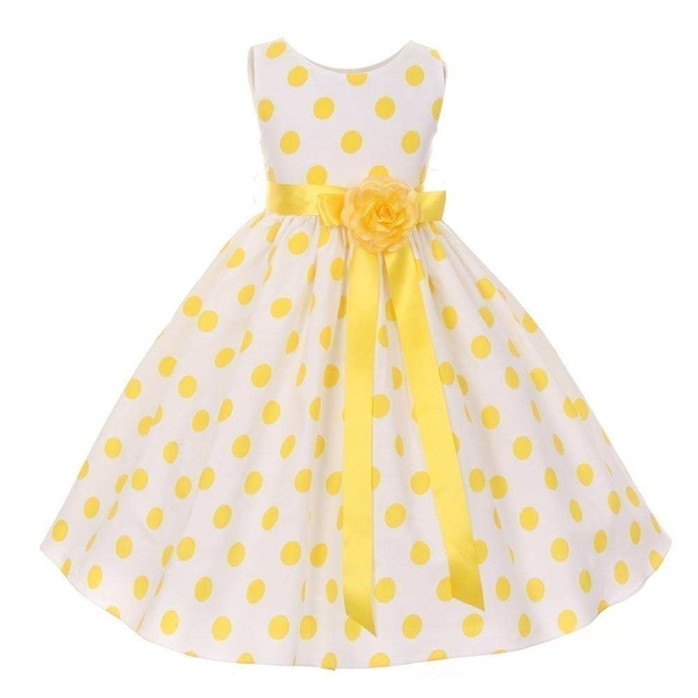 yellow polka dot dress girls