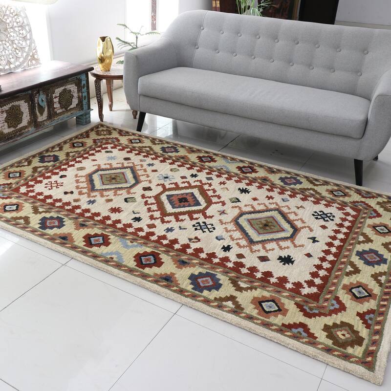 Handmade Heritage and Style Hand-tufted wool area rug (5x8) - 3'6" x 5'8" Oval