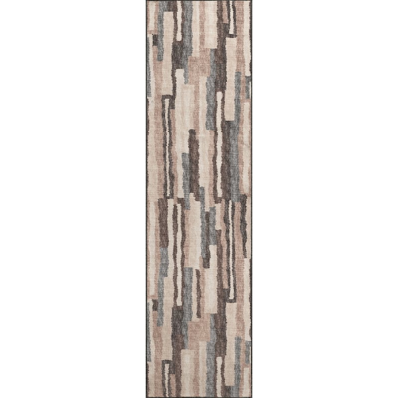 Indoor/ Outdoor Addison Bravado Abstract Striped Washable Area Rug