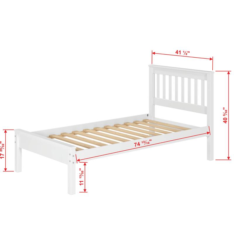 Twin Contempo Bed in White