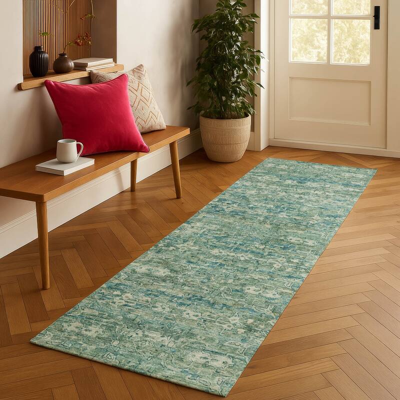 Machine Washable Indoor/ Outdoor Traditional Harmony Chantille Rug