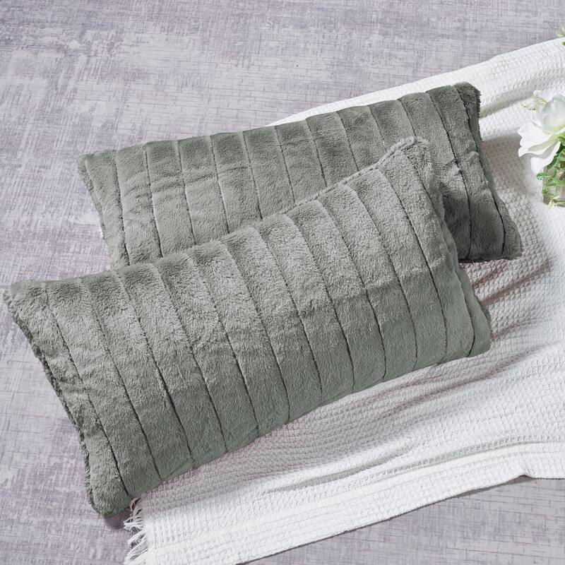 Serenta SuperMink Solid Color Throw Pillow Shell Cushion Cover Set