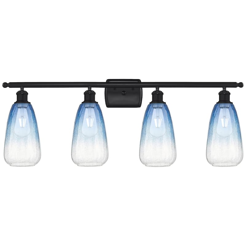 Innovations Lighting 516-4W-14-36 Brookhaven Almond Vanity Brookhaven - Matte Black / Sapphire Blue