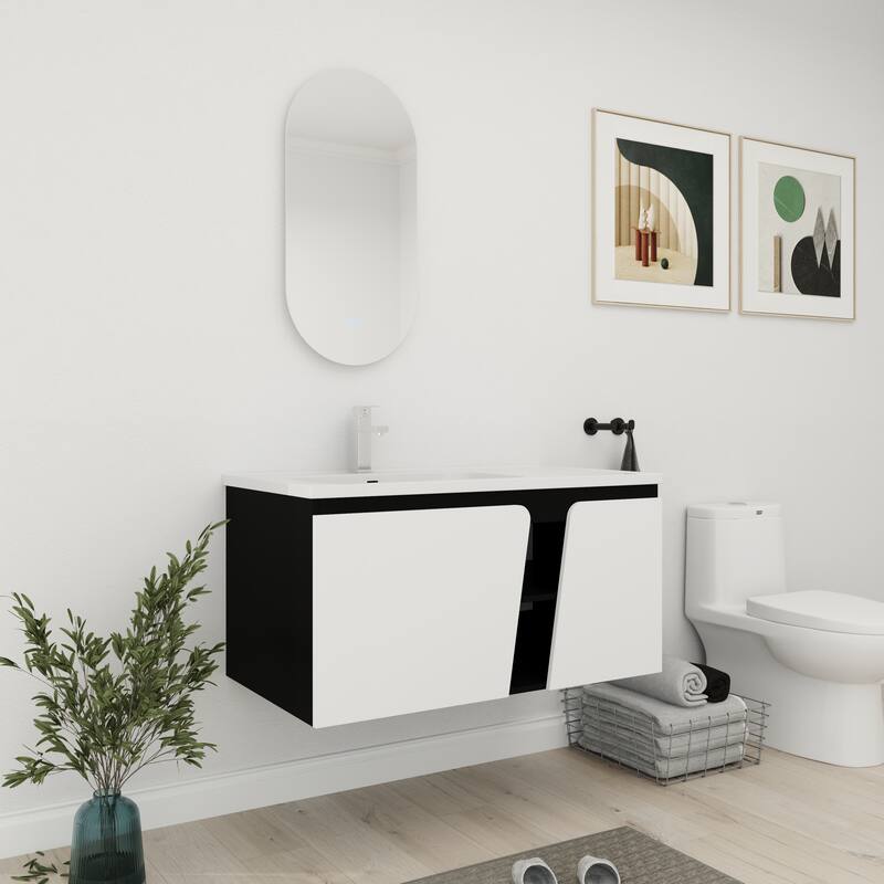 Bathroom Vanity With Sink In 32/36/40/84/76/92 Inch, Floating Bathroom Vanity With Soft Close Door