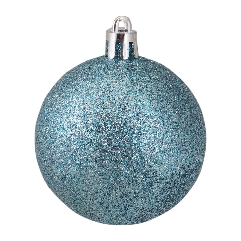 60ct Blue Shatterproof 4-Finish Christmas Ball Ornaments 2.5"