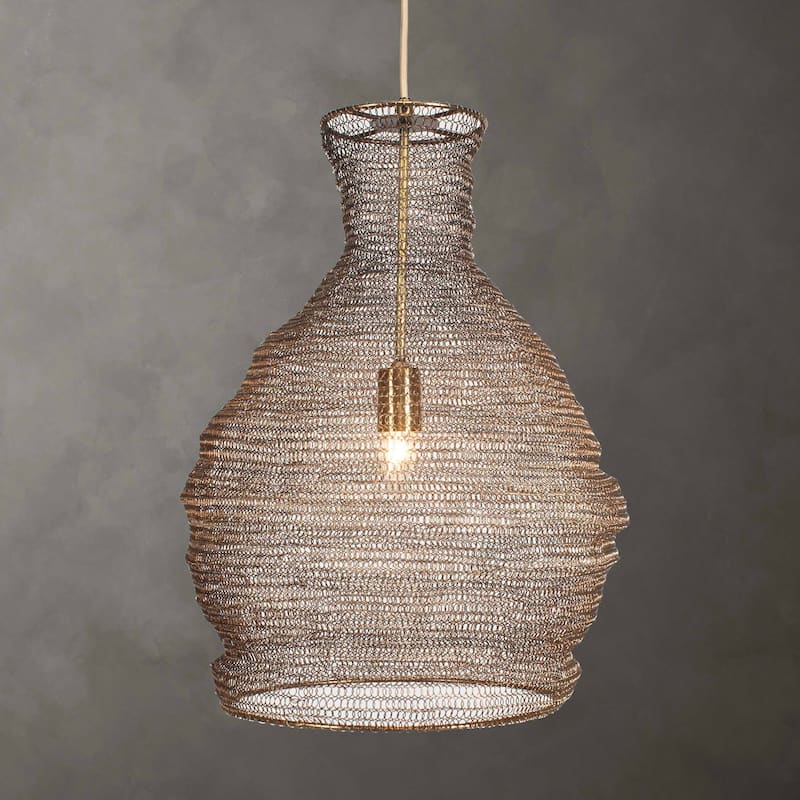 Uttermost Murmur Woven Brass 1 Light Pendant - N/A