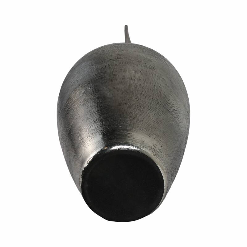 Sophisticated Glass Table Vase with Metal Topper - Gunmetal & Metallic