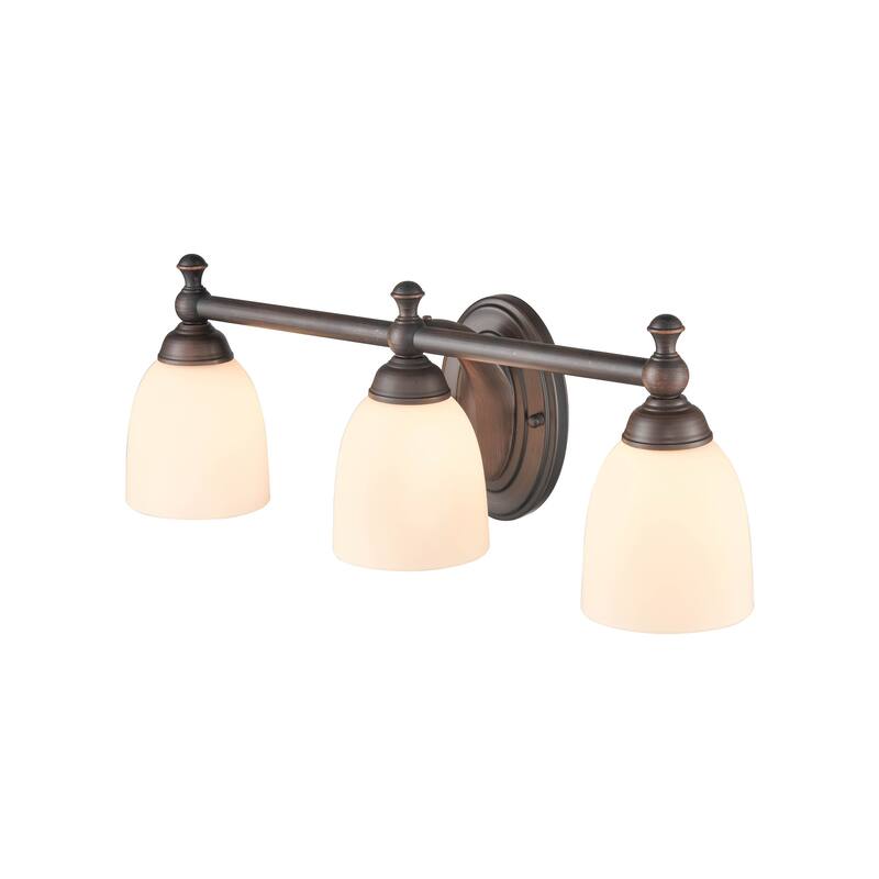 Millennium Lighting 3 Light Vanity Fixture in Multiple Finishes with Frosted Glass Shades
