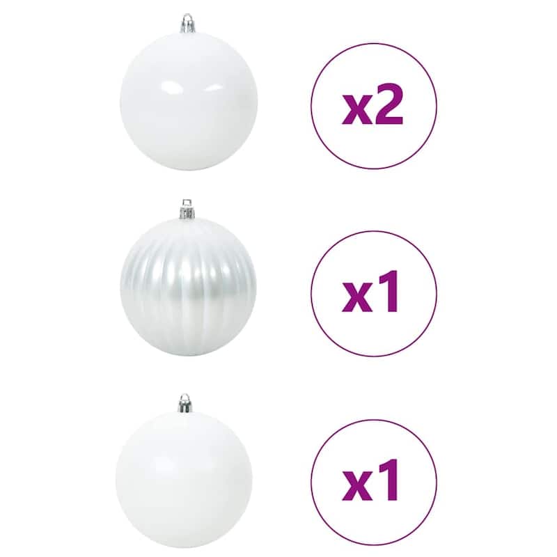 vidaXL Christmas Bauble Set 4 pcs White - 7.9 x 7.9 x 7.9