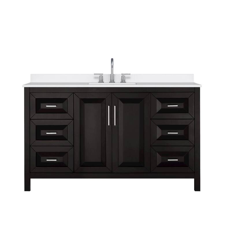 Daria 60-inch Single Vanity, 3 Hole Quartz Top