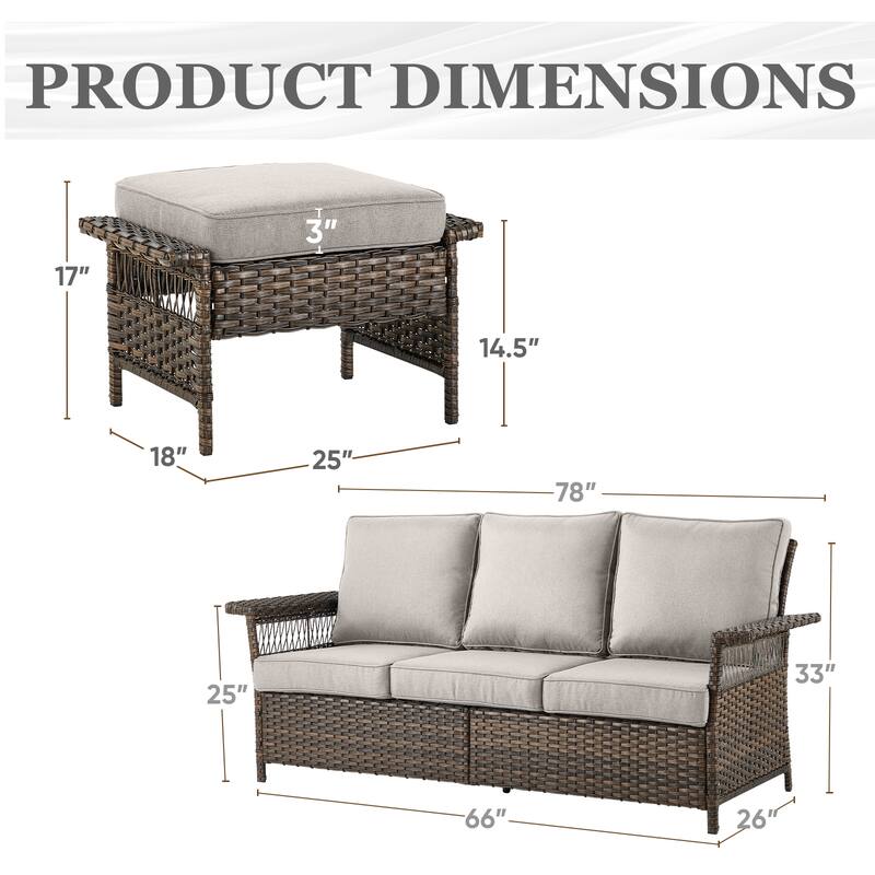 Gymojoy Patio Furniture Set with Professional Outdoor Cushions