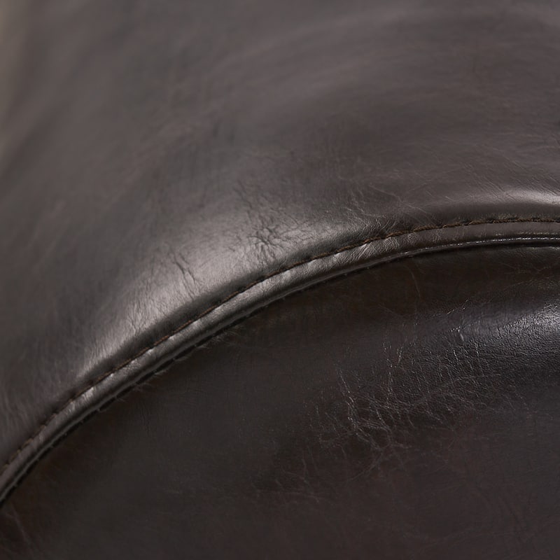 Darcy Brown Leather Slipper Chair by Christopher Knight Home - 24.50" L x 34.25" W x 34.00" H