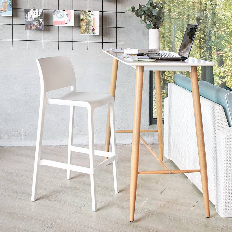 Sensilla Resin Stackable All-Weather Bar Stool, Set of 2