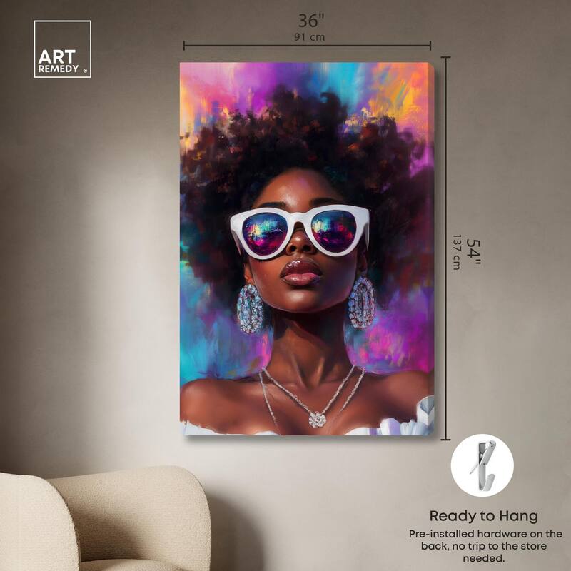 Bold Colorful Curls Canvas by Art Remedy, Gallery Wrapped