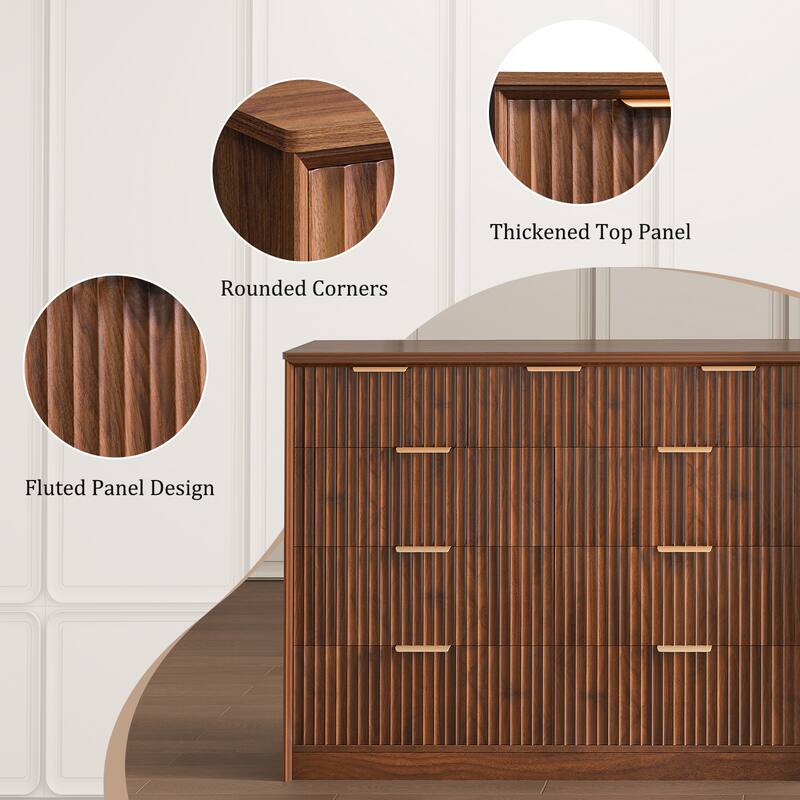 Modern Wooden 9-Drawer Dresser with Ample Storage