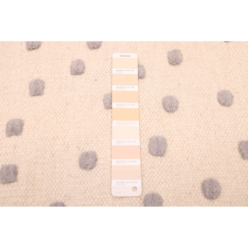 ECARPETGALLERY Flat-Weave Nevada Cream Wool Kilim - 4'0 x 5'9