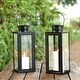 preview thumbnail 2 of 3, SAFAVIEH Lighting Lorient Outdoor Lantern - 5" W x 5" D x 18" H