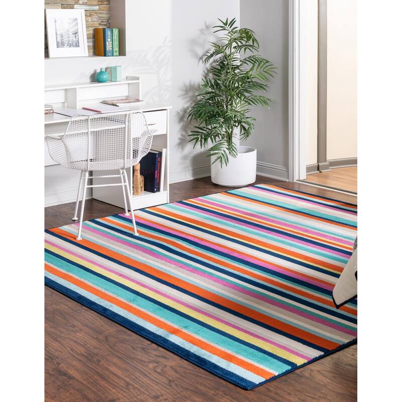 Contemporary Chorisia Collection Area Rug - 10' Square - Multi