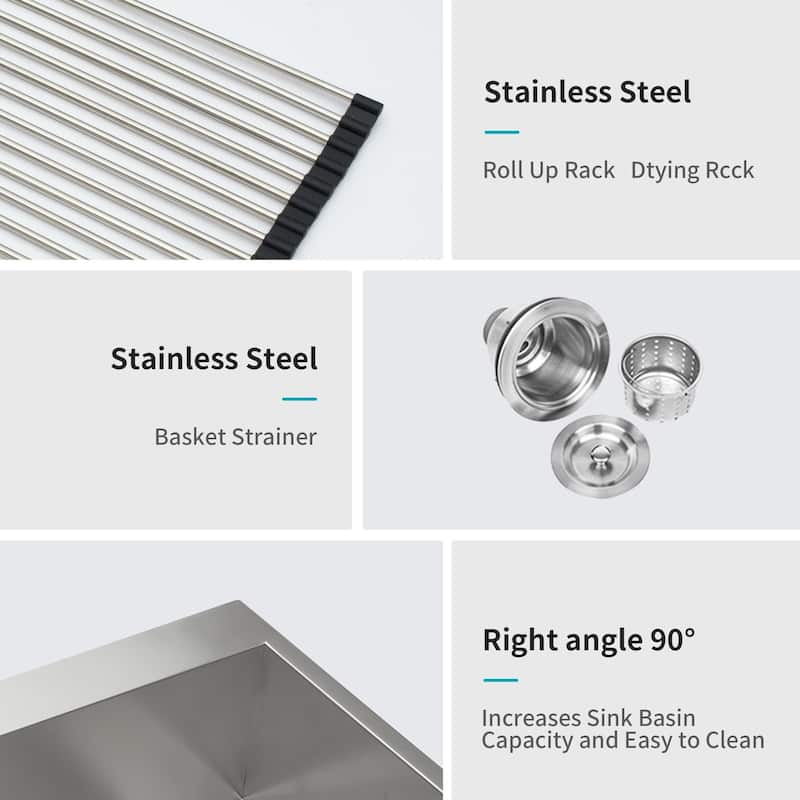 Brushed Nickel Stainless Steel Double Bowl Farmhouse Kitchen Sink with Sink Grid
