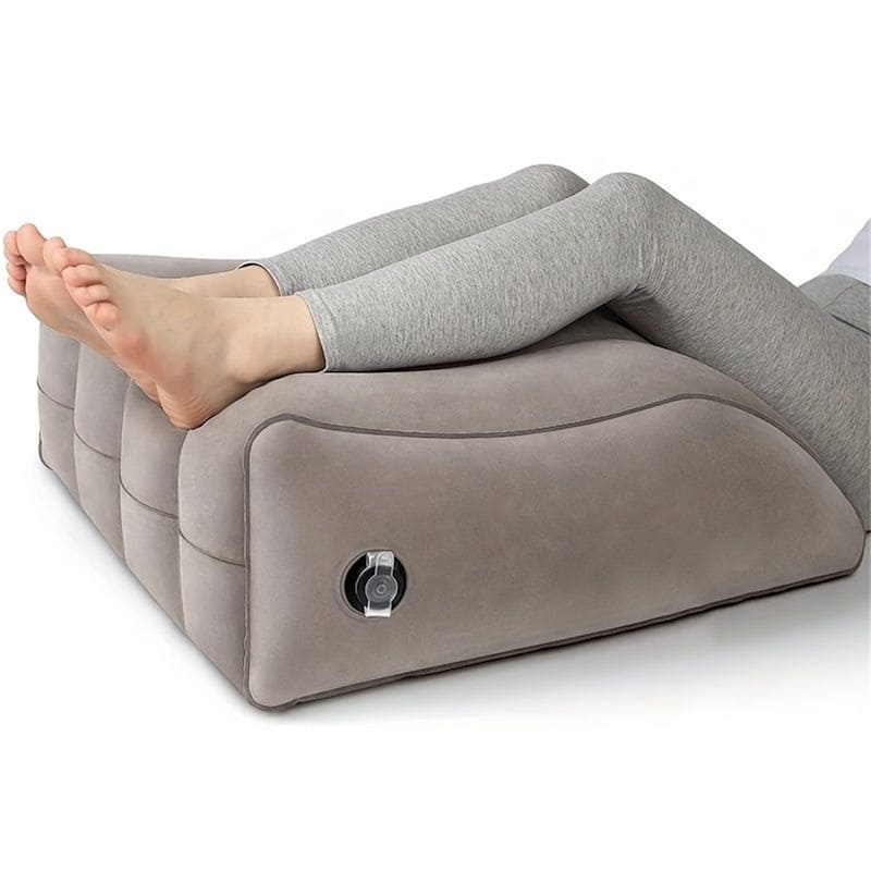 Multifunctional Inflatable Leg Lift Pillow, Portable Wedge Pillow with a Storage Bag - Grey