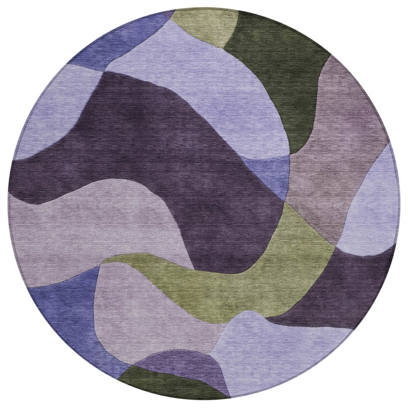 Machine Washable Indoor/Outdoor Modern Century Chantille Rug