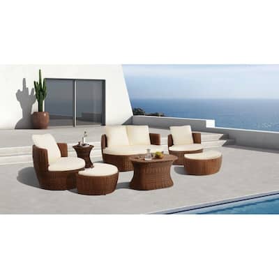 Romantic Collection outdoor harvest moon shape Ottoman