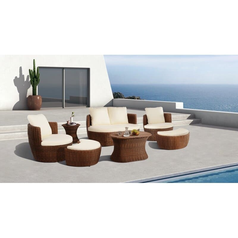 Romantic Collection outdoor harvest moon shape Ottoman