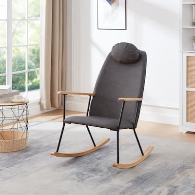 Modern Rocking Accent Chairs Comfy Side Chair for Nursery, Bedroom, Living Room