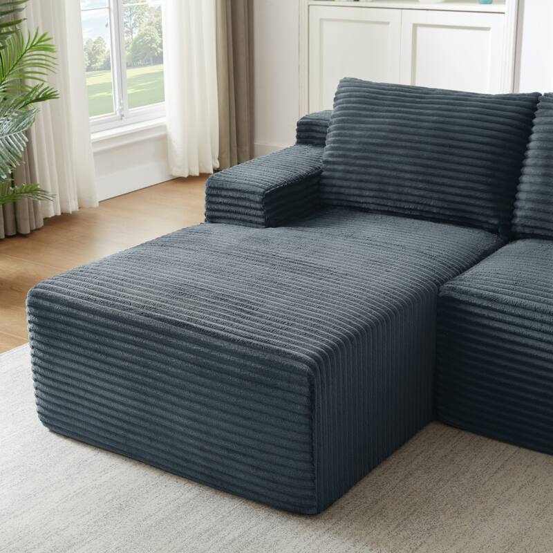 96.1" Modern L-Shaped Cloud Sectional Sofa, No Assembly Required