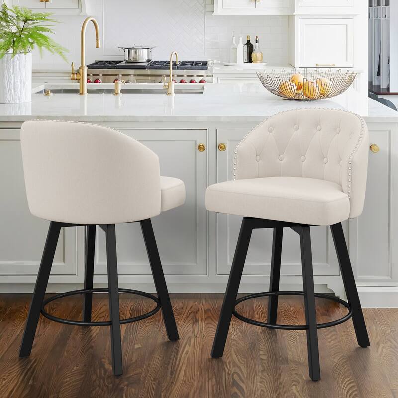 26" Swivel Counter Height Bar Stools Upholstered Counter Stools - 26" H